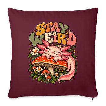 Axolotl Pilz Design Süßes Salamander Tier Retro - Sofakissenbezug 45 x 45 cm - Burgunderrot - Vorne