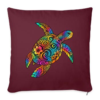 Schildkröte Vintage Hawaiian Meeresschildkröte - Sofakissenbezug 45 x 45 cm - Burgunderrot - Vorne