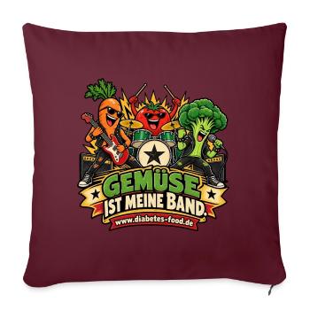Gemüse ist meine Band – Diabetes Food - Sofakissenbezug 45 x 45 cm - Burgunderrot - Vorne