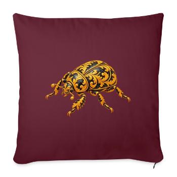 Barocker Goldkäfer Ornament - Sofakissenbezug 45 x 45 cm - Burgunderrot - Vorne