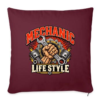 Lebensstil als Mechaniker - Sofakissenbezug 45 x 45 cm - Burgunderrot - Vorne