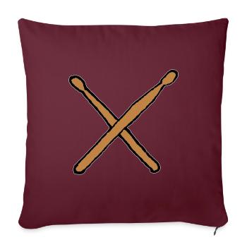 Drumsticks Schlagzeug Drummer - Sofakissenbezug 45 x 45 cm - Burgunderrot - Vorne