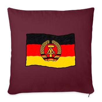 DDR Flagge – Handgezeichnet im Kinderstil - Sofakissenbezug 45 x 45 cm - Burgunderrot - Vorne