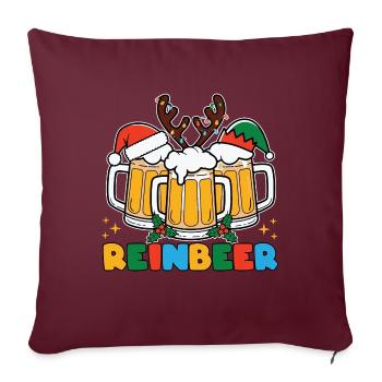 Reinbeer Weihnachtsspaß Weihnachtsmann elf mützen - Sofakissenbezug 45 x 45 cm - Burgunderrot - Vorne