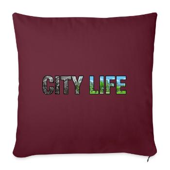 Stadtleben verschmutzt zu Green City - Sofakissenbezug 45 x 45 cm - Burgunderrot - Vorne