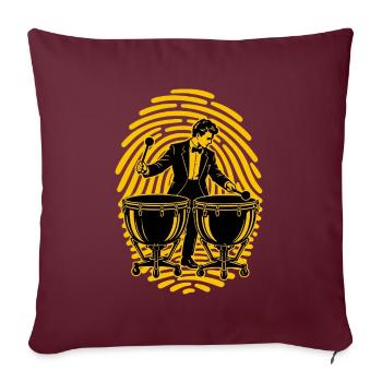 Pauke Pauker Im Fingerabdruck Percussion - Sofakissenbezug 45 x 45 cm - Burgunderrot - Vorne