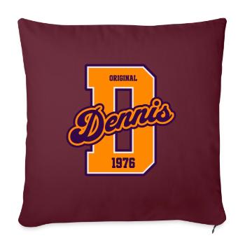 Dennis 1976 Original Vorname Retro College - Sofakissenbezug 45 x 45 cm - Burgunderrot - Vorne