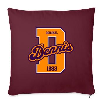 Dennis 1983 Original Retro College Design - Sofakissenbezug 45 x 45 cm - Burgunderrot - Vorne