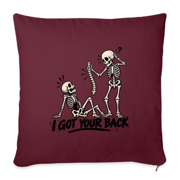 Skelettduelle und Lachen - Sofakissenbezug 45 x 45 cm - Burgunderrot - Vorne