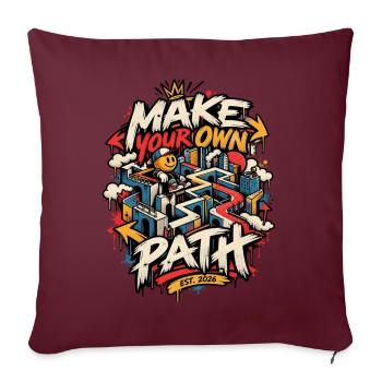 Make Your Own Path Maze Adventure - Sofakissenbezug 45 x 45 cm - Burgunderrot - Vorne