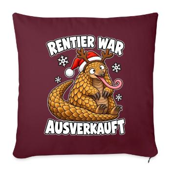 Rentier War Ausverkauft Pangolin - Sofakissenbezug 45 x 45 cm - Burgunderrot - Vorne