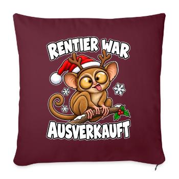 Rentier war ausverkauft - Sofakissenbezug 45 x 45 cm - Burgunderrot - Vorne