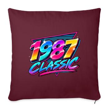 1987 Classic Neon Retro - Sofakissenbezug 45 x 45 cm - Burgunderrot - Vorne