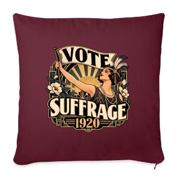 Vote Suffrage 1920 Vintage Frauenrechtskunst - Sofakissenbezug 45 x 45 cm - Burgunderrot - Vorne