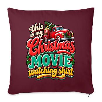 Weihnachtsfilm Retro Truck Shirt - Sofakissenbezug 45 x 45 cm - Burgunderrot - Vorne