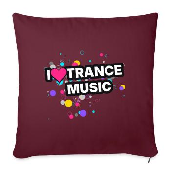 I Love Trance Music - Colour Splash - Sofakissenbezug 45 x 45 cm - Burgunderrot - Vorne
