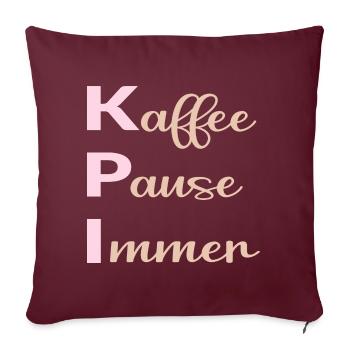 Büro Kaffee Sprüche - Sofakissenbezug 45 x 45 cm - Burgunderrot - Vorne
