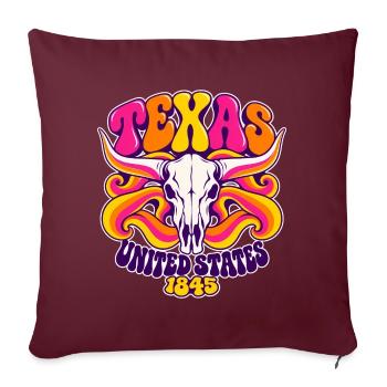 Texas 1845 Psychedelic - Sofakissenbezug 45 x 45 cm - Burgunderrot - Vorne