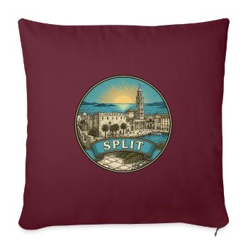 Split Kroatien Reiseabzeichen Diokletians Andenken - Sofakissenbezug 45 x 45 cm - Burgunderrot - Vorne