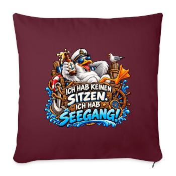 Ich hab Seegang Cartoon - Sofakissenbezug 45 x 45 cm - Burgunderrot - Vorne
