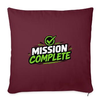 Mission Complete Grunge Logo Neon Green - Sofakissenbezug 45 x 45 cm - Burgunderrot - Vorne