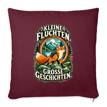 Kleine Fluchten große Geschichten Fuchs - Sofakissenbezug 45 x 45 cm - Burgunderrot - Vorne