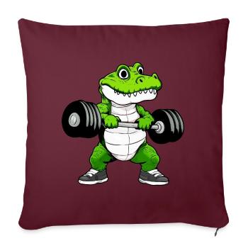 Fitness Krokodil - Sofakissenbezug 45 x 45 cm - Burgunderrot - Vorne