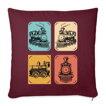 Dampflok Vintage Poster Kollektion - Sofakissenbezug 45 x 45 cm - Burgunderrot - Vorne