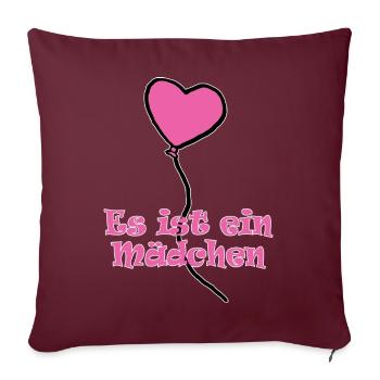 Pinker Luftballon Babyparty Geschlecht, Mädchen - Sofakissenbezug 45 x 45 cm - Burgunderrot - Vorne
