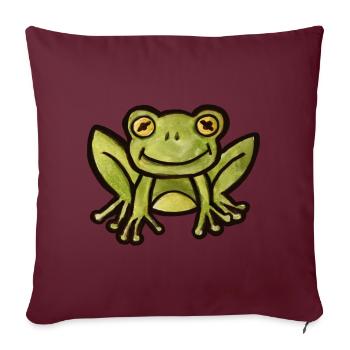 Aquarell Frosch-Anhänger - Sofakissenbezug 45 x 45 cm - Burgunderrot - Vorne