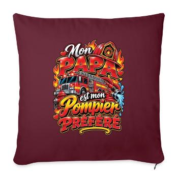 Mein Lieblings-Feuerwehr-Vater - Sofakissenbezug 45 x 45 cm - Burgunderrot - Vorne