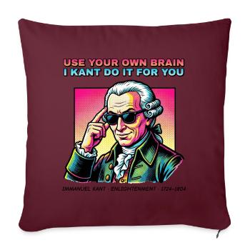 Kant – Use Your Own Brain - Sofakissenbezug 45 x 45 cm - Burgunderrot - Vorne