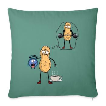 Peanut Morning Grouch Early Bird Bodybuilder - Sofa pillowcase 17,3'' x 17,3'' (45 x 45 cm) - cypress green - Front