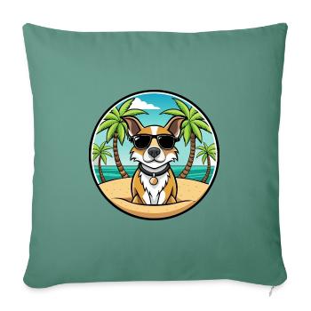 Braque Auvergne Dog Breed Cartoon Sunglasses Beach - Sofa pillowcase 17,3'' x 17,3'' (45 x 45 cm) - cypress green - Front
