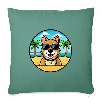 Alano Espanol Dog Breed Cartoon Sunglasses Beach - Sofa pillowcase 17,3'' x 17,3'' (45 x 45 cm) - cypress green - Front