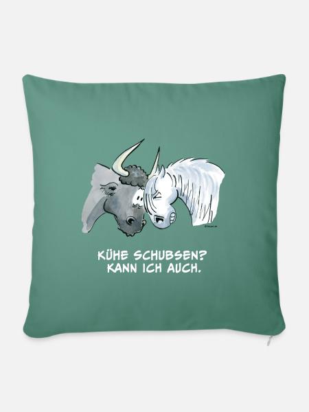 Kühe Schubsen? Kann ich auch. - Sofakissenbezug 45 x 45 cm - Tanngrün