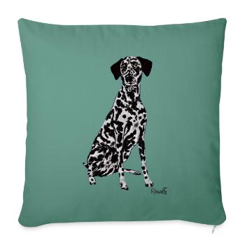 Beau chien dalmate - Housse de coussin décorative 45 x 45 cm - vert sapin - Devant