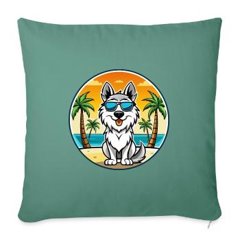 Carpathian Shepherd Dog Breed Cartoon Sunglasses - Sofa pillowcase 17,3'' x 17,3'' (45 x 45 cm) - cypress green - Front