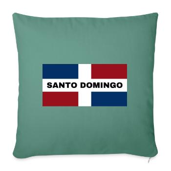 Ville de Saint-Domingue en République dominicaine Drapeau - Housse de coussin décorative 45 x 45 cm - vert sapin - Devant