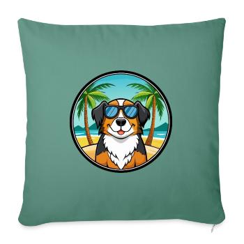 Grand Bouvier Suisse Race Cartoon Beach - Housse de coussin décorative 45 x 45 cm - vert sapin - Devant