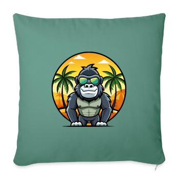 Gorilla Funny Cartoon Summer Beach Sunglasses Cool - Sofa pillowcase 17,3'' x 17,3'' (45 x 45 cm) - cypress green - Front