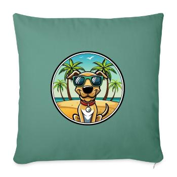 Plott Hound Hund Rasse Cartoon Sonnenbrille Strand - Sofakissenbezug 45 x 45 cm - Tanngrün - Vorne