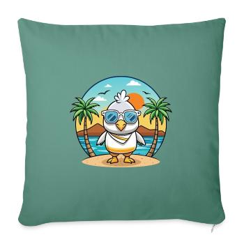 Albatross Lustige Cartoon Sommer Strand Sonnenbrille - Sofakissenbezug 45 x 45 cm - Tanngrün - Vorne