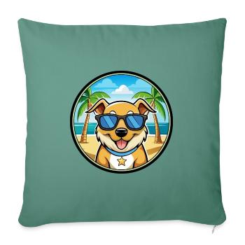 Aidi Hunderasse Cartoon Sonnenbrille Strand - Sofakissenbezug 45 x 45 cm - Tanngrün - Vorne