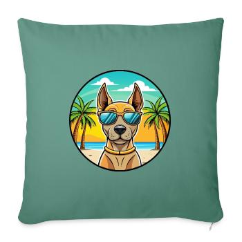 Thai Ridgeback Dog Breed Cartoon Sunglasses Beach - Sofa pillowcase 17,3'' x 17,3'' (45 x 45 cm) - cypress green - Front
