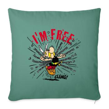 Asterix & Obelix - Asterix 'I'm Free' - Sofa pillowcase 17,3'' x 17,3'' (45 x 45 cm) - cypress green - Front