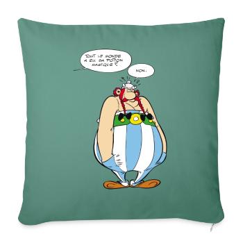 Asterix & Obelix - Obelix Sprechblasen - Sofakissenbezug 45 x 45 cm - Tanngrün - Vorne
