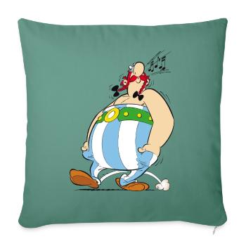 Asterix & Obelix - Obelix Is Singing - Sofa pillowcase 17,3'' x 17,3'' (45 x 45 cm) - cypress green - Front