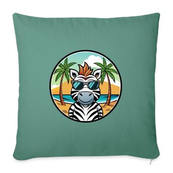 Zebra Lustige Cartoon Sommer Strand Sonnenbrille Cool - Sofakissenbezug 45 x 45 cm - Tanngrün - Vorne