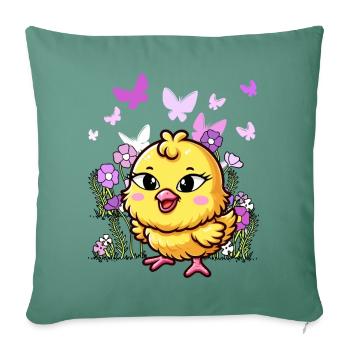 Küken Ostern Kind Kinder - Sofakissenbezug 45 x 45 cm - Tanngrün - Vorne